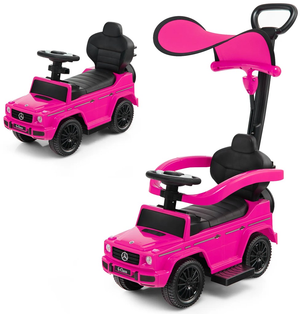Carrinho de passeio 3 em 1 Mercedes Benz G350 Carrinho de passeio deslizante com capota - Vermelho