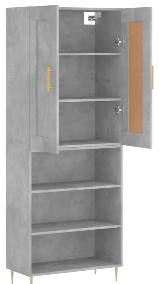 Armário alto 69,5x34x180 cm derivados de madeira cinza cimento