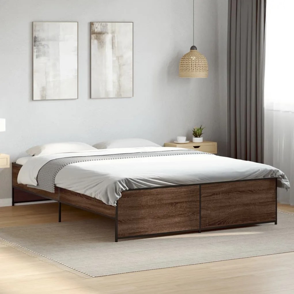 Estrutura de cama 160x200cm derivados madeira/metal