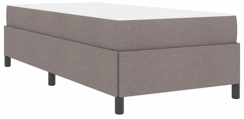 Cama Box Taupe, Preto 90 x 190 cm Tecido, Madeira de Engenharia