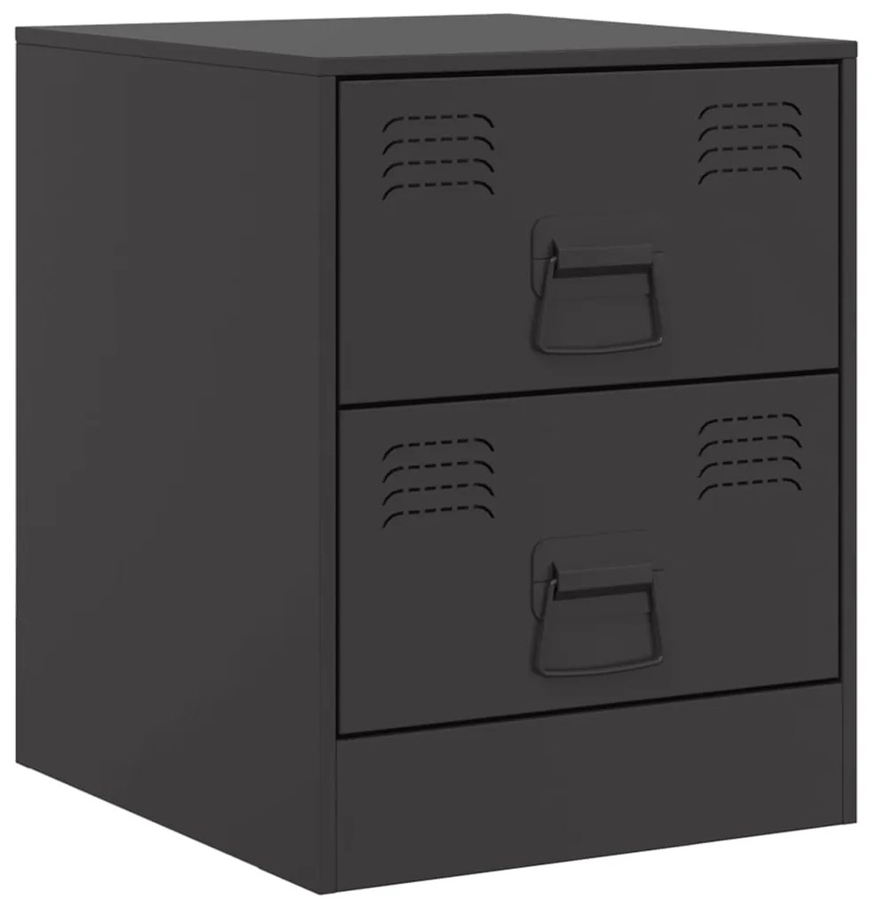 Mesas de cabeceira 2 pcs 34,5x39x44 cm aço preto