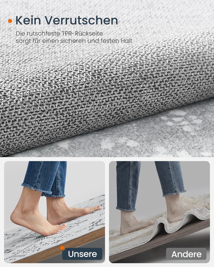 Tapete boho elegante 150x80 cm para uma decoração acolhedora da sala de estar Cinzento