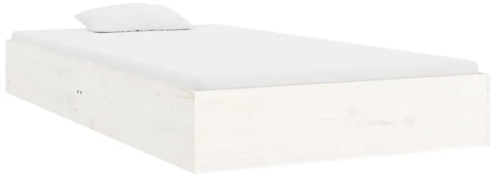 Estrutura de cama 90x200 cm madeira maciça branco