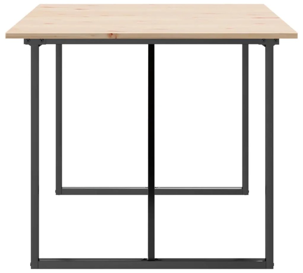 Mesa de jantar estrutura em O 180x90x75cm pinho e aço