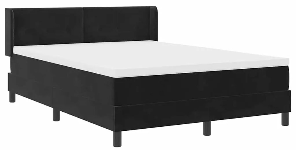 Cama Box Spring com Colchão vidaXL Preta 140x190 cm em Veludo