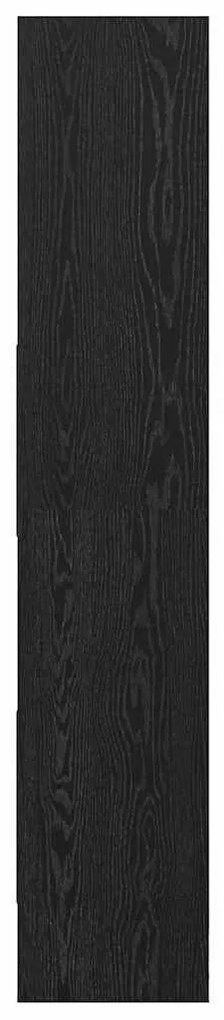 Gabinete de Livros Carvalho preto 60 x 35 x 180 cm