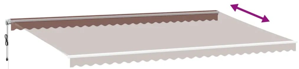 Toldo retrátil automático 600x350 cm castanho