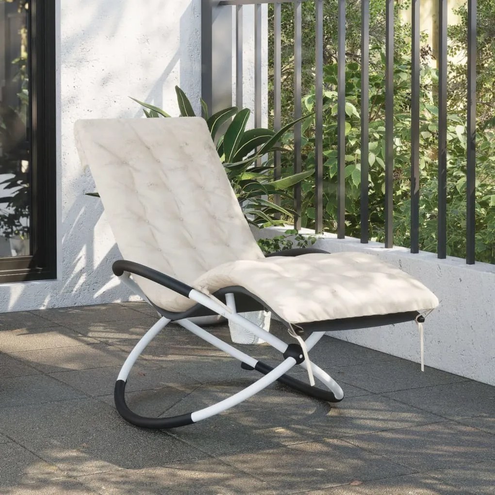vidaXL Almofadão para espreguiçadeira 160x50x10 cm camurça creme