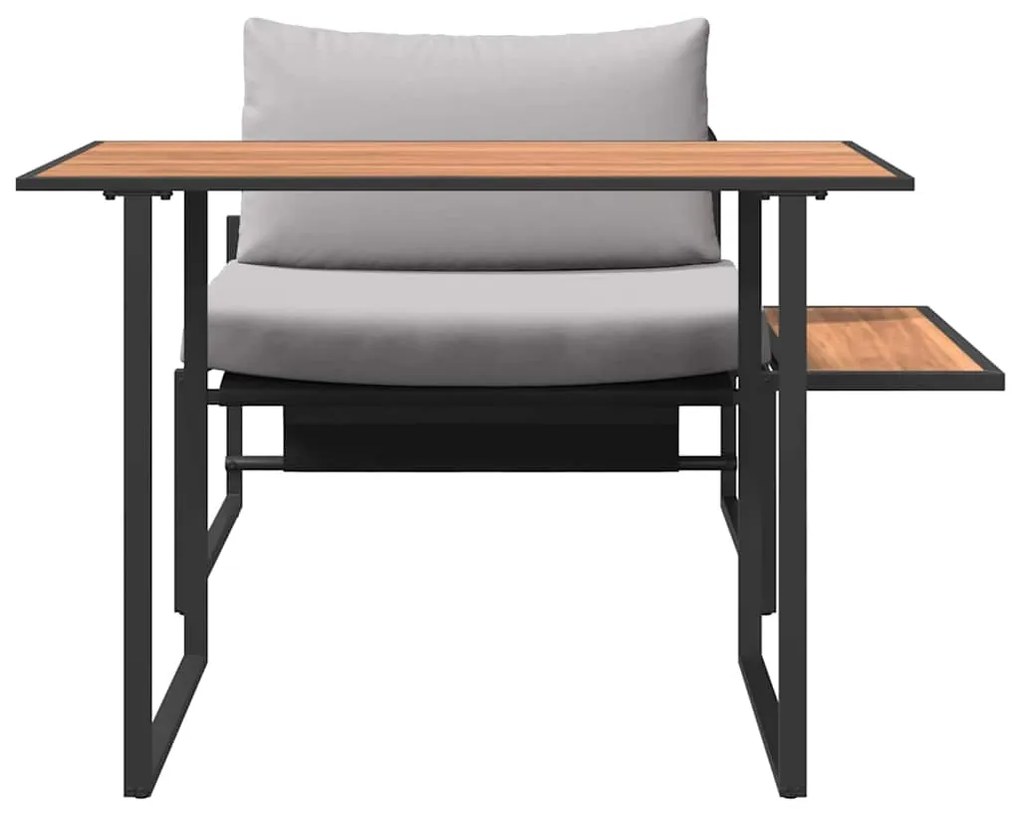 Conjunto de Jantar de Jardim de 2 Peças Cadeira Individual com Almofad