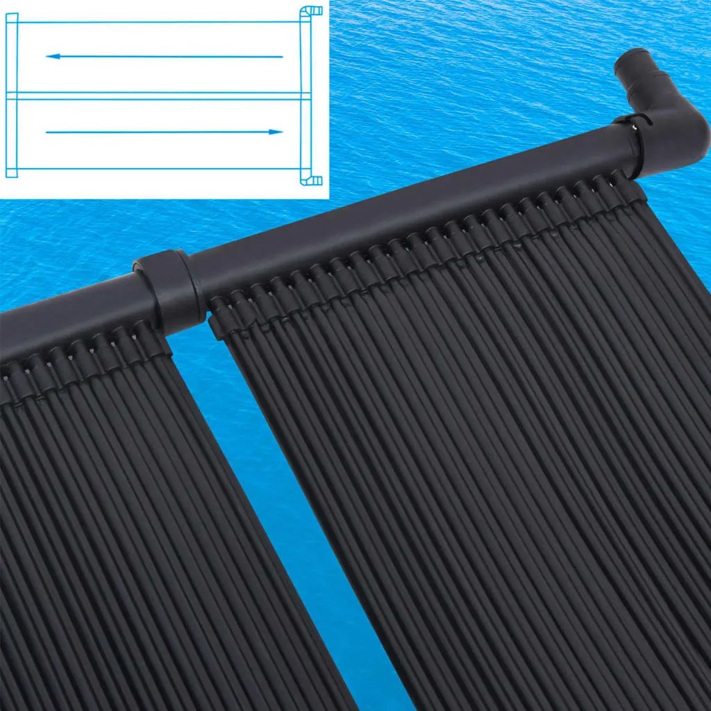 Painéis aquecedores solares de piscina 6 pcs 80x310 cm
