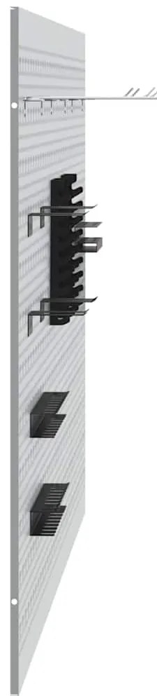 Painéis Perfurados 3 pcs com 15 Acessórios Cinza 50x80 cm Aço