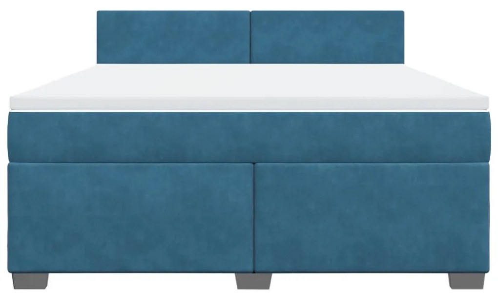 Cama com molas/colchão 180x200 cm veludo azul