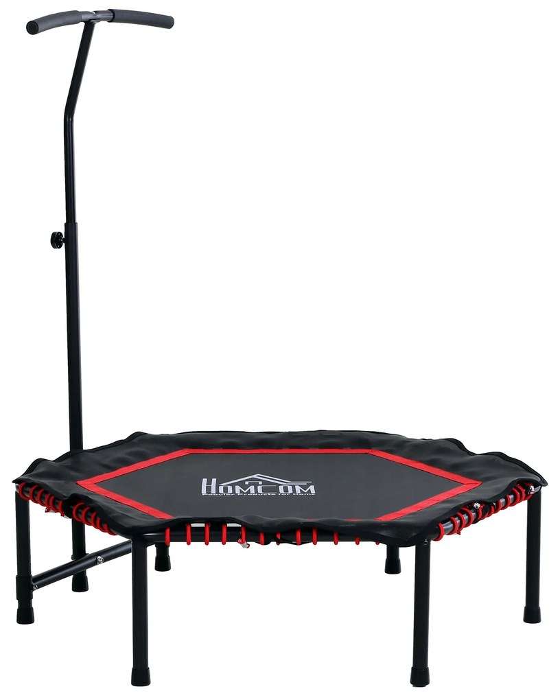 Φ122x 122/130/138cm Trampolim hexagonal Ginásio Guiador ajustável Vermelho