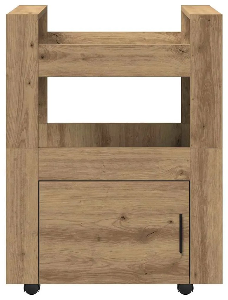 Carrinho de Cozinha vidaXL Carvalho Artisan 60x45x80 cm Madeira Compos