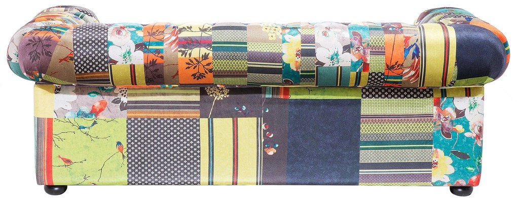 Sofá de 3 lugares em tecido patchwork verde claro CHESTERFIELD Beliani