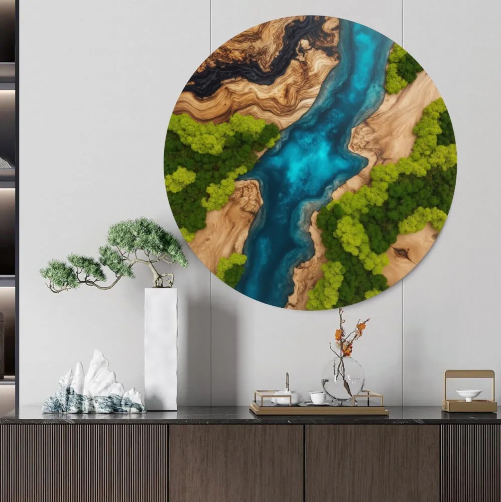 Autocolante Árvore de musgo – Motivo com corrente epóxi azul