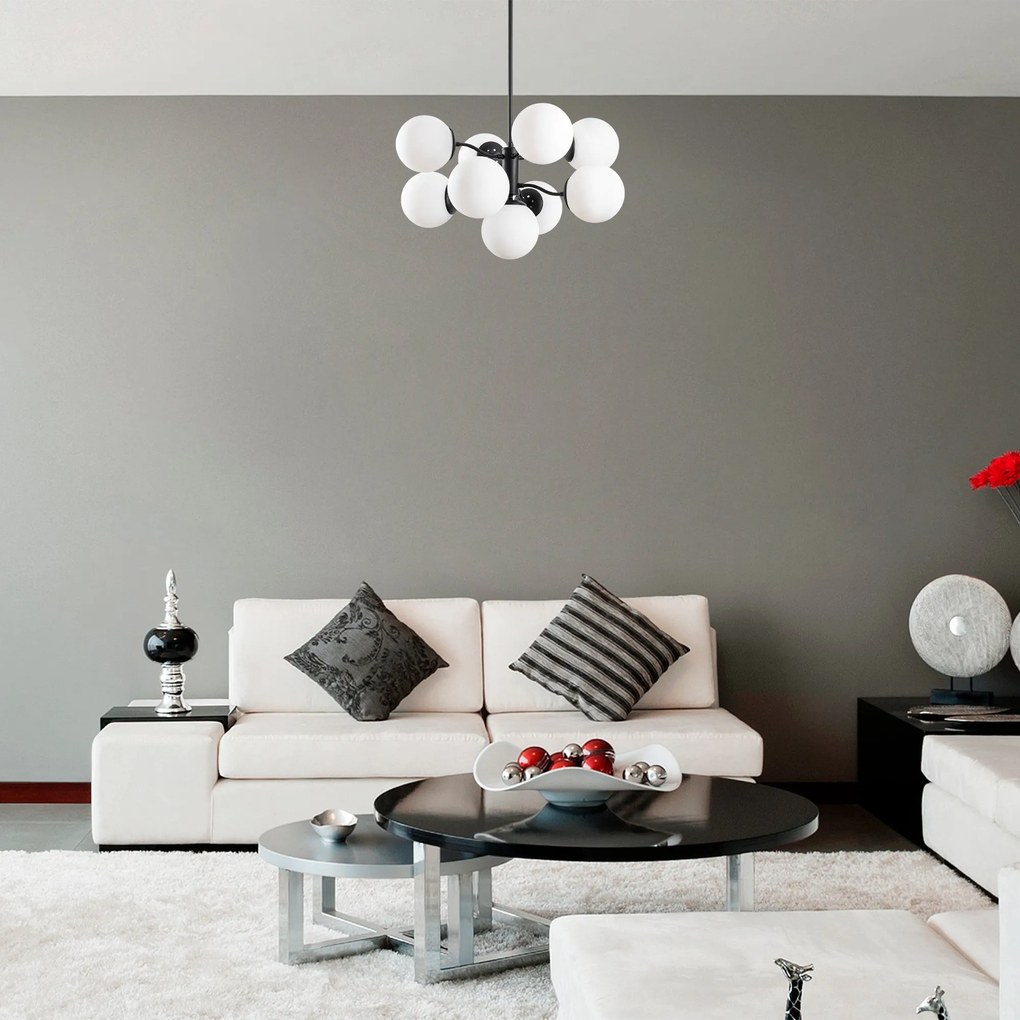 Candeeiro de Teto Mudoni – Preto – Diâmetro 70 cm x Altura 80 cm