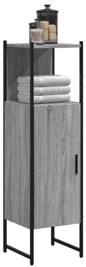 vidaXL Armário WC 33x33x120,5 cm derivados de madeira sonoma cinzento