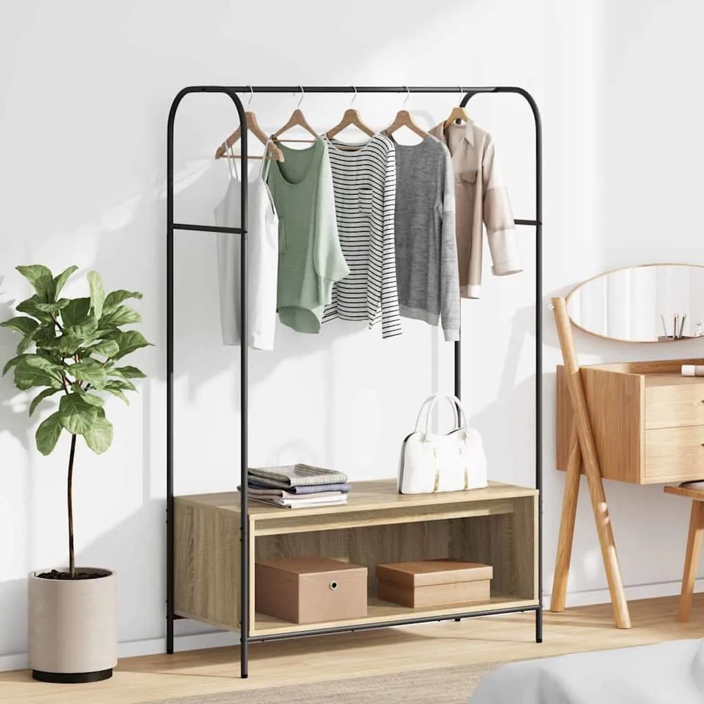 vidaXL Suporte para Roupas Castanho 100 x 44 x 160 cm
