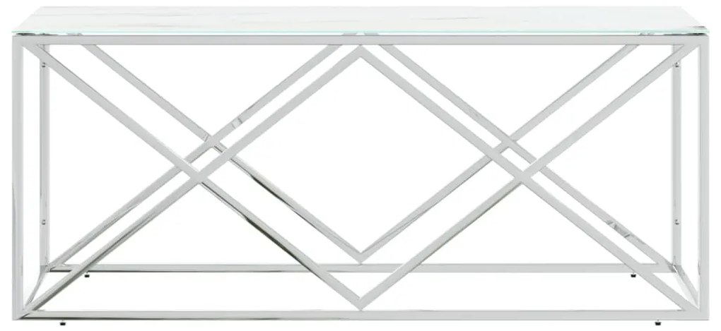Mesa de centro 110x45x45 cm aço inoxidável e vidro