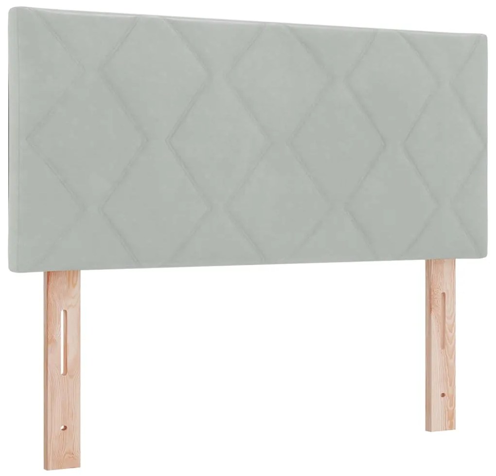 Cama Box com Colchão vidaXL Cinza Claro 120x200 cm Veludo