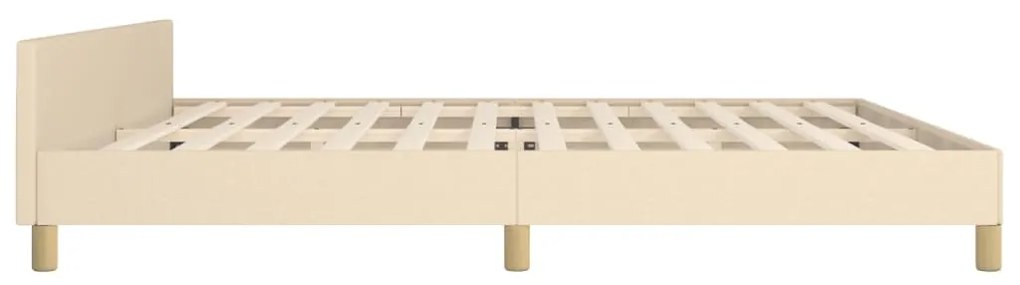 Estrutura de cama sem colchão 200x200 cm tecido cor creme