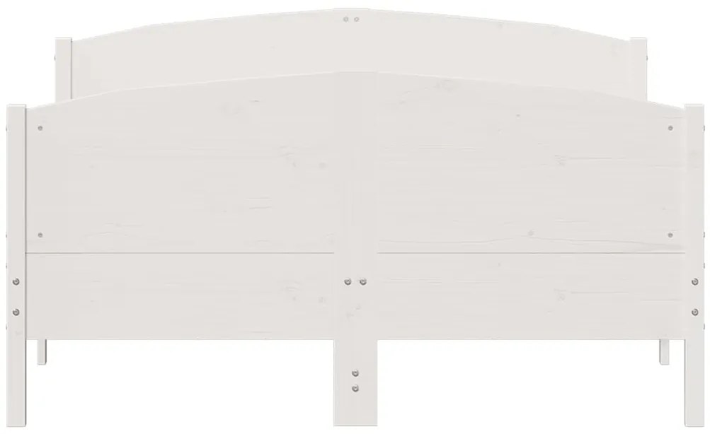 Cama sem colchão 140x190 cm madeira de pinho maciça branco