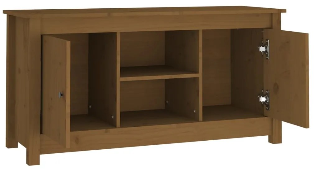 Móvel de TV 103x36,5x52 cm madeira de pinho maciça castanho mel