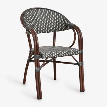 Pacote Com 2 Cadeiras De Jantar Empilháveis De Alumínio Brielle Bistro Com Braços Cinza Grafito - Gardénia Branco - Sklum