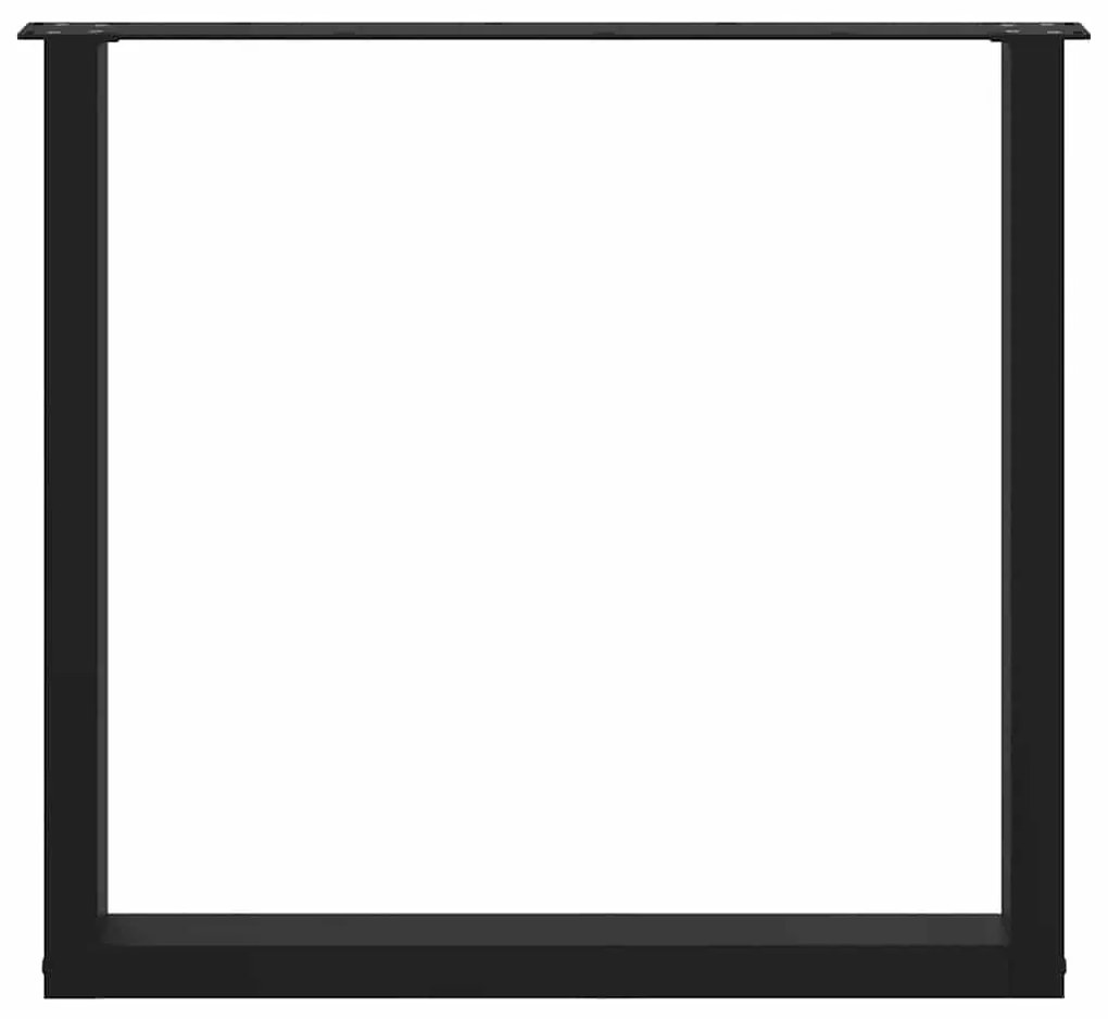 Pés de mesa de jantar em forma de U, 2 peças, preto, 90x (72-73) cm, a