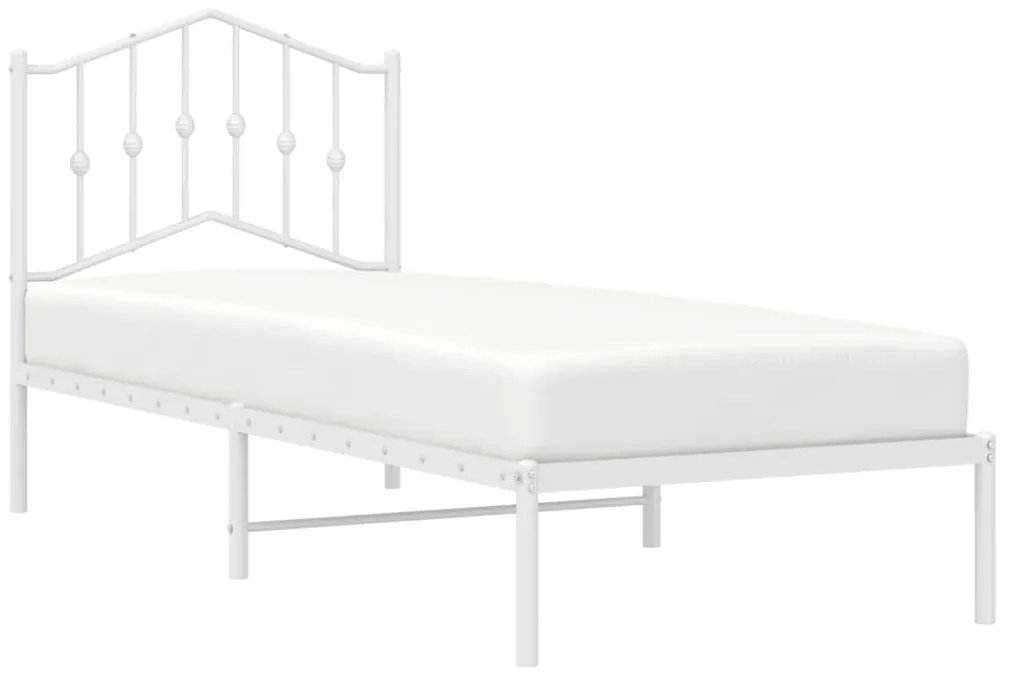 Estrutura de cama com cabeceira 90x190 cm metal branco