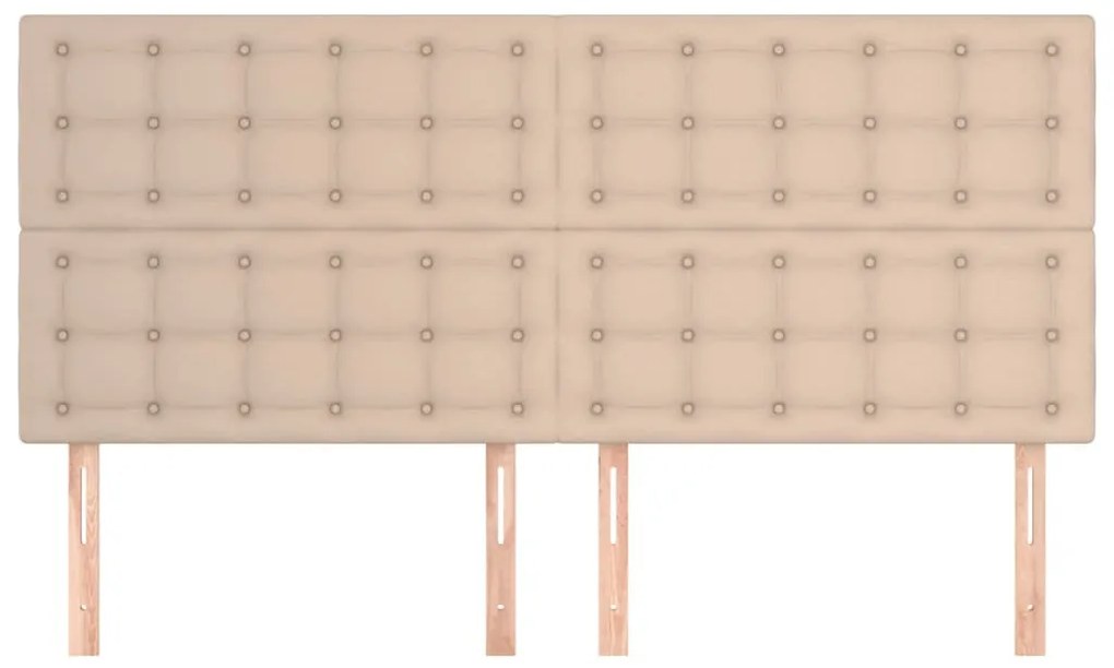 Cabeceira cama 4 pcs couro artificial 100x5x78/88 cm cappuccino