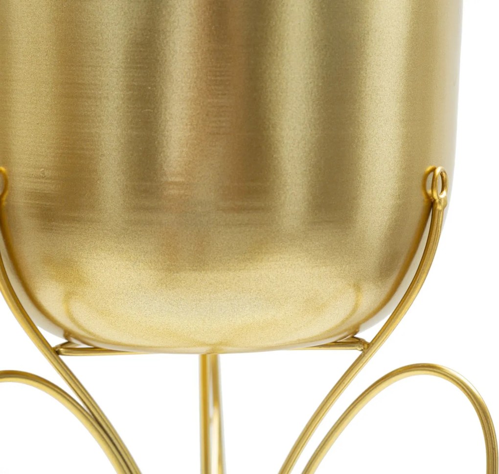 PORTA-VASOS FARFY DOURADO Ø 22X45 CM (PLANTAS NÃO INCLUIDAS)