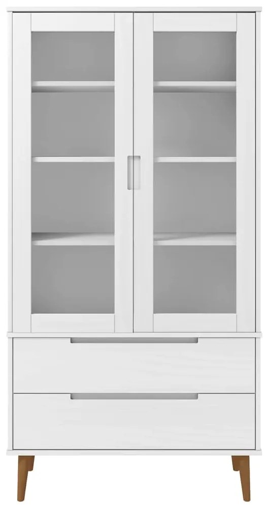 Vitrina MOLDE 90x35x175 cm pinho maciço branco