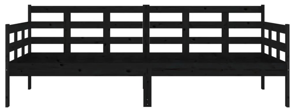 Sofá-cama 90x190 cm madeira de pinho maciça preto