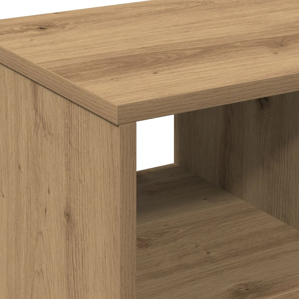 Mesa lateral vidaXL com rodas em Carvalho Artisan 50x30x55 cm de Madei