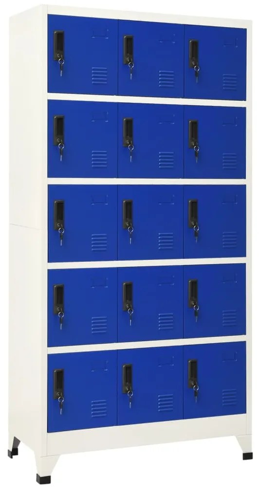 Cacifo 90x40x180 cm aço cinzento e azul