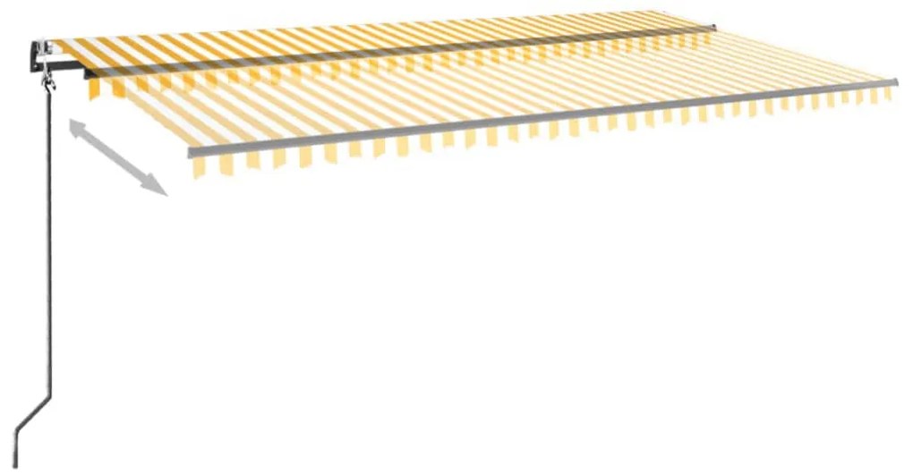 Toldo retrátil automático 600x350 cm amarelo e branco