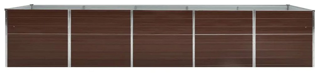 Canteiro jardim elevado 400x80x77cm aço galvanizado castanho