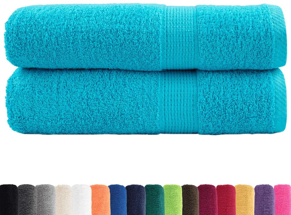 Toalhas de mãos premium SOLUND 2pcs 50x100 cm 600 gsm turquesa