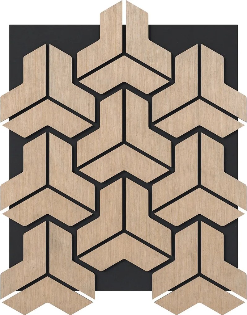 Conjunto de 4 painéis acústicos 83 x 65 cm com 27 tábuas de madeira irregulares para redução de ruído e decoração de tetos e paredes