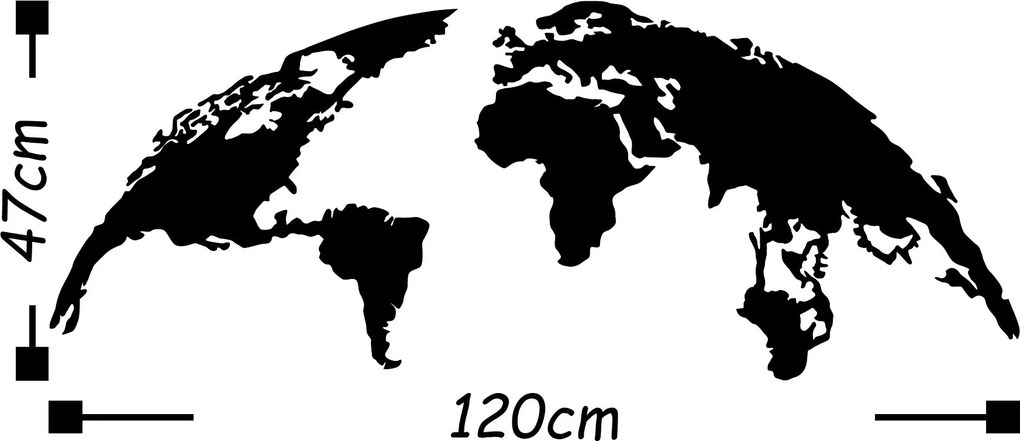 Acessório Decorativo de Parede Metal-391 – Preto – 120 x 47 cm