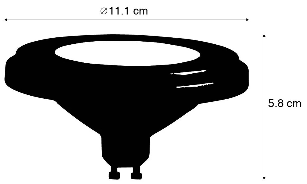 Lâmpada LED GU10 AR111 8W 750lm 3000K