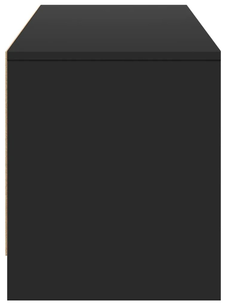 Móvel de TV com luzes LED derivados de madeira preto