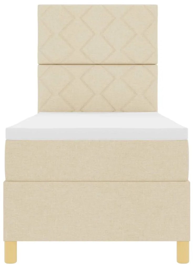 Cama Box com Colchão Creme 80x200 cm Tecido