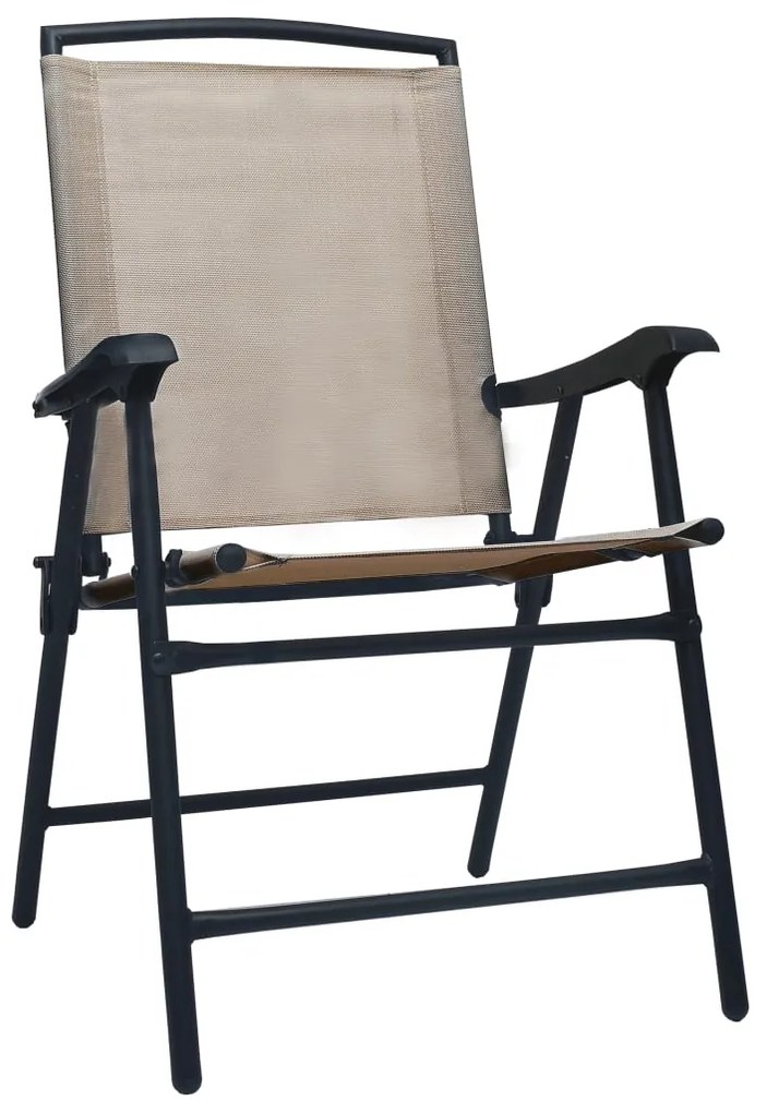 Cadeiras de jardim dobráveis 2 pcs textilene cinza-acastanhado