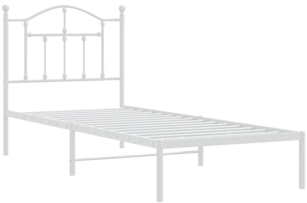 Estrutura de cama com cabeceira 90x200 cm metal branco