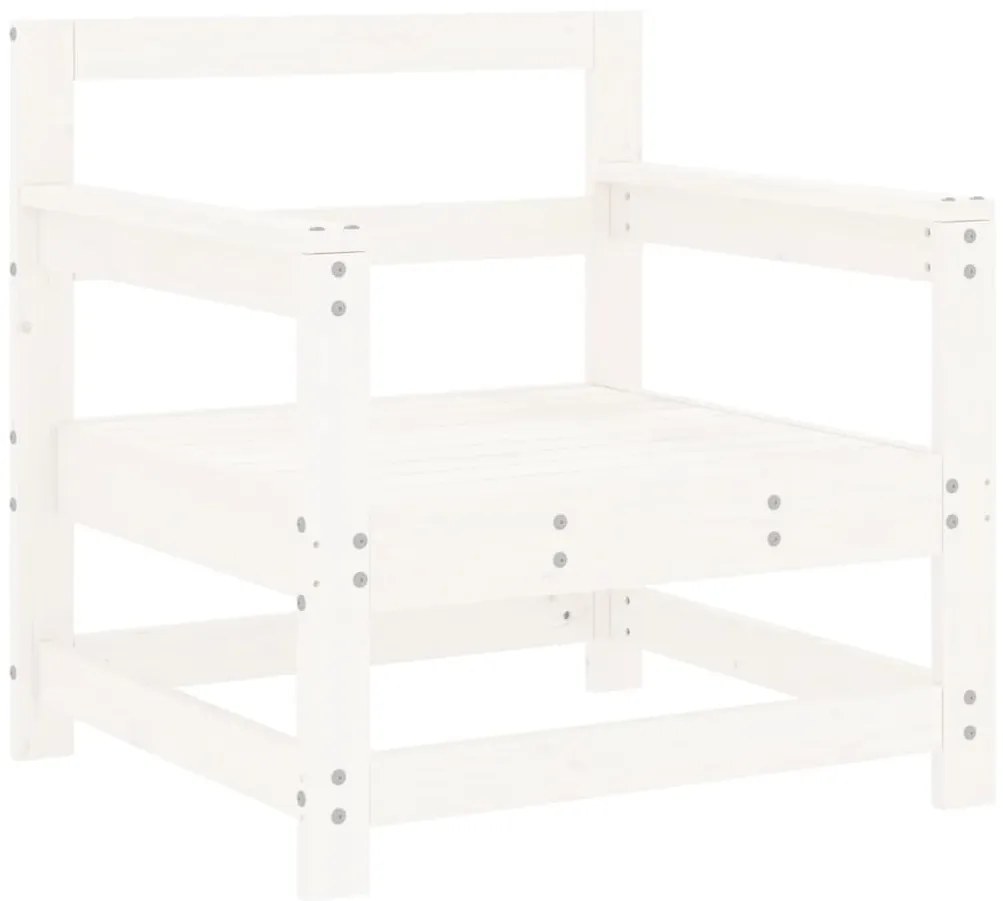 Cadeiras de jardim c/ almofadões 2 pcs pinho maciço branco