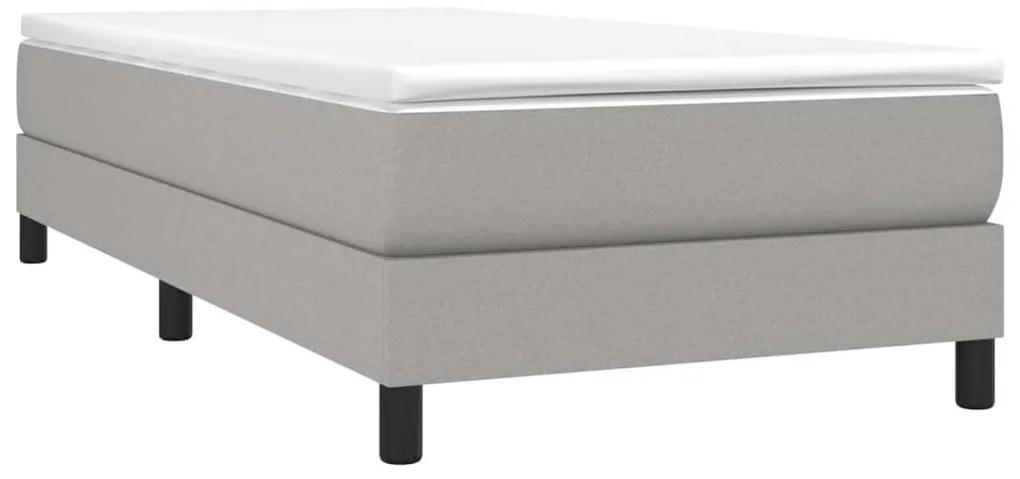 Estrutura de cama sem colchão 90x190 cm tecido cinzento-claro