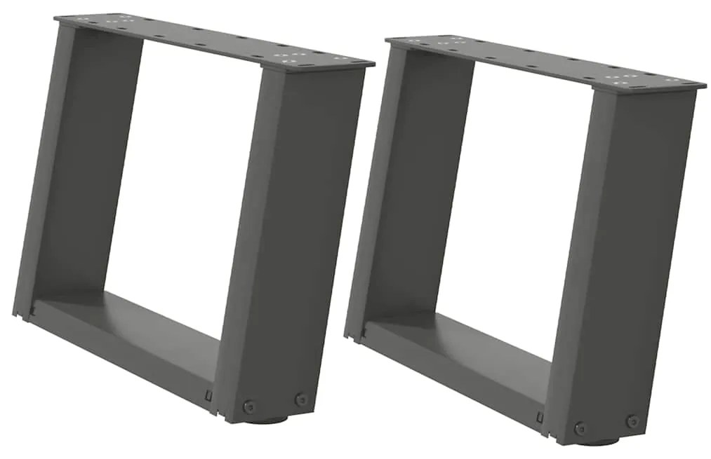 Pés para mesa de centro em forma de U, 2 peças, antracite, 50x(30-31)